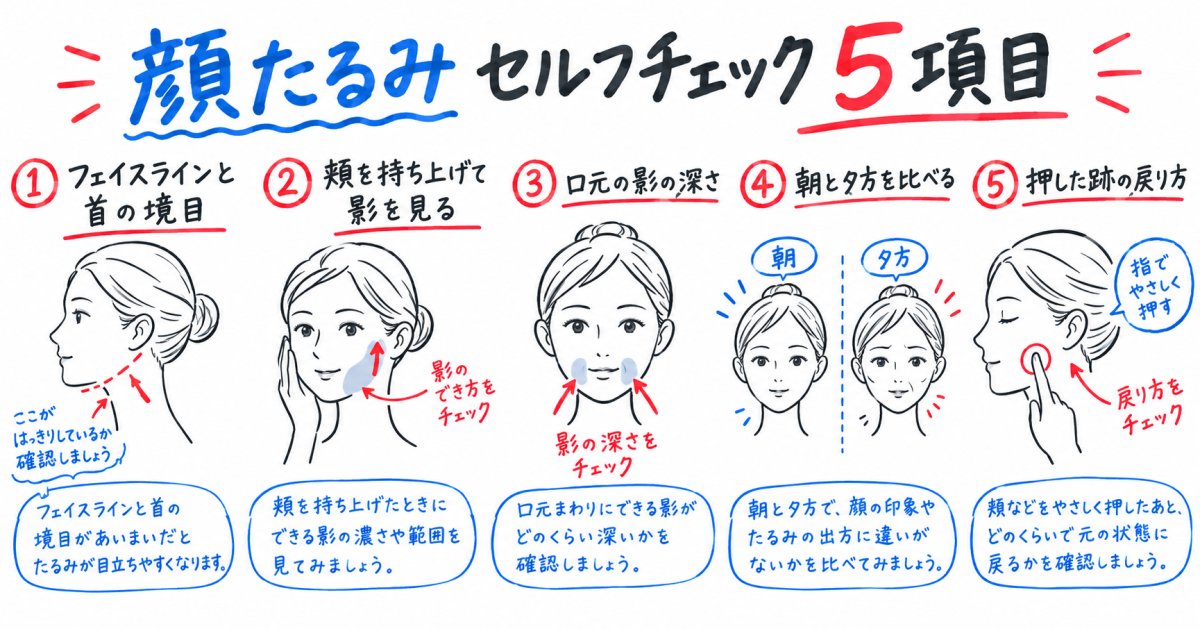 自宅でできる5項目のたるみセルフチェック