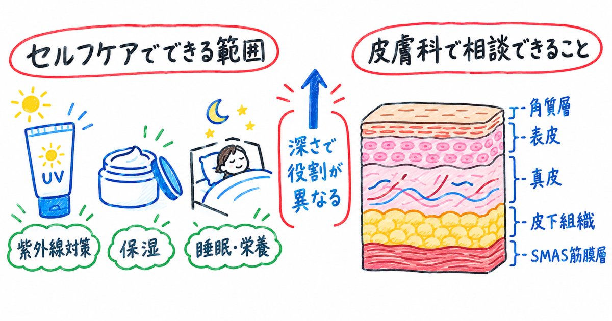 セルフケアでできる範囲と皮膚科で相談できる選択肢